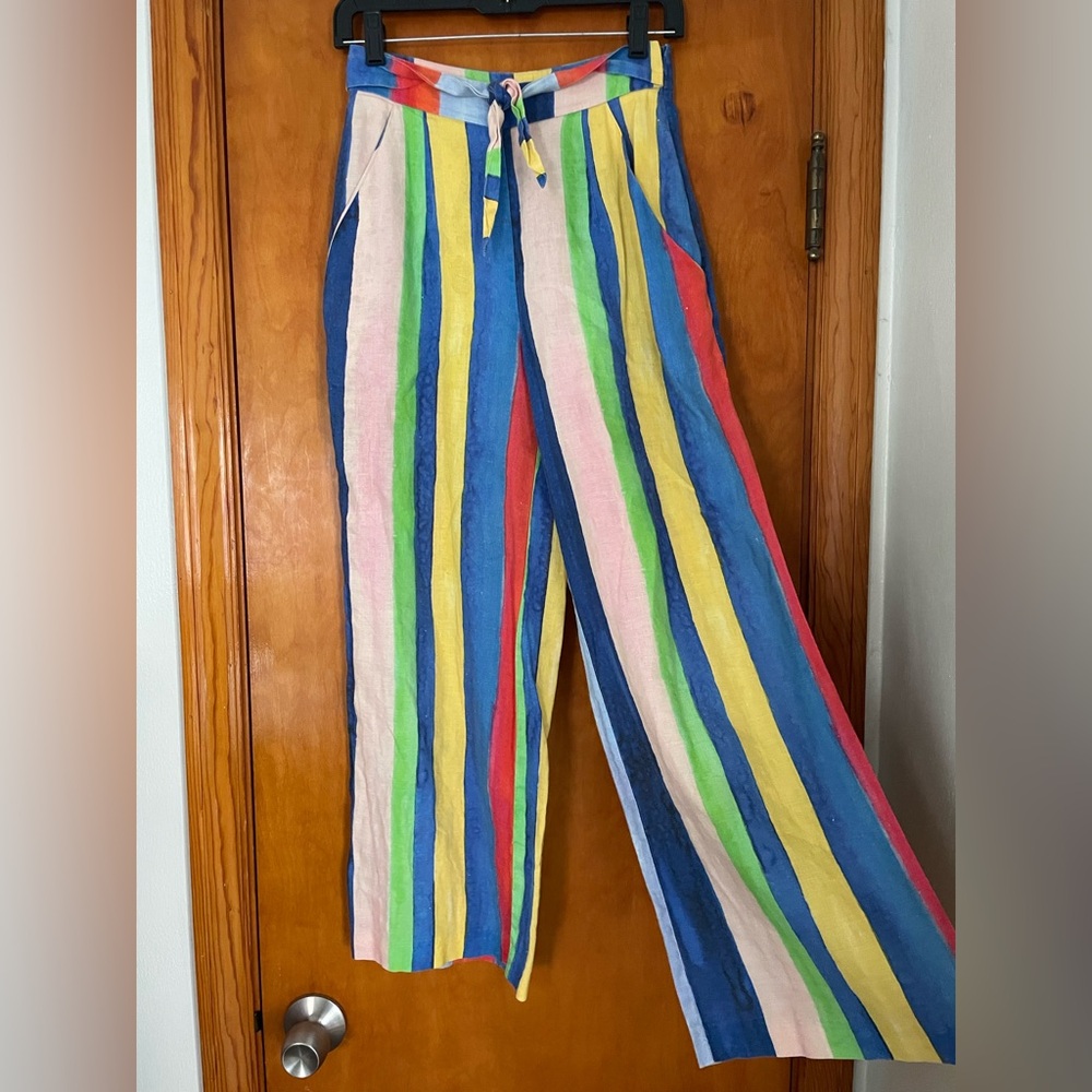 Mara  Hoffman rainbow linen wide leg pant
